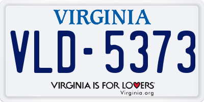 VA license plate VLD5373
