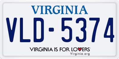 VA license plate VLD5374