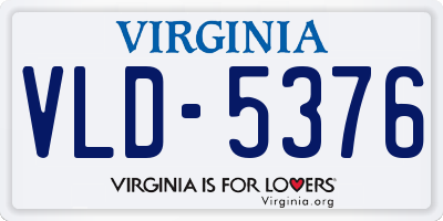 VA license plate VLD5376
