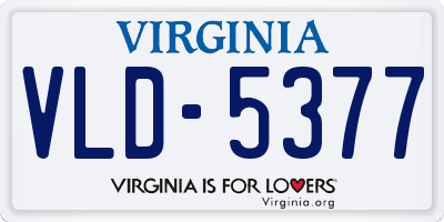 VA license plate VLD5377
