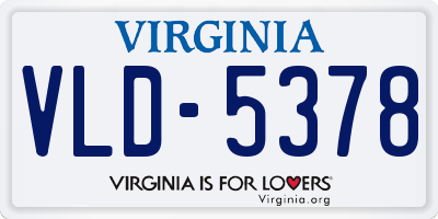 VA license plate VLD5378