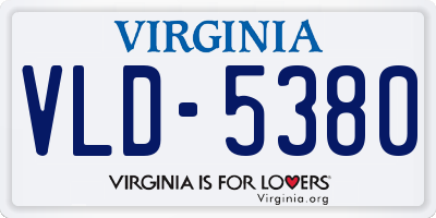 VA license plate VLD5380