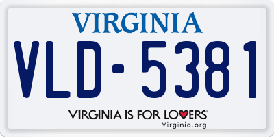 VA license plate VLD5381