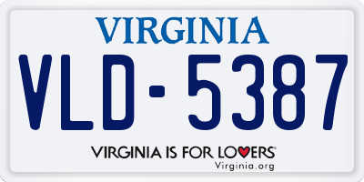VA license plate VLD5387