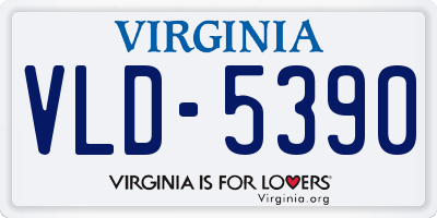 VA license plate VLD5390