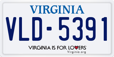 VA license plate VLD5391
