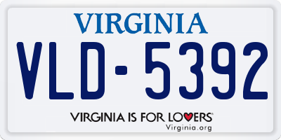 VA license plate VLD5392