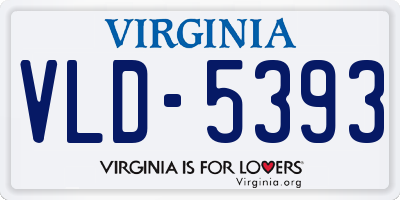 VA license plate VLD5393