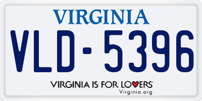 VA license plate VLD5396