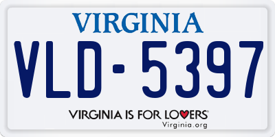 VA license plate VLD5397