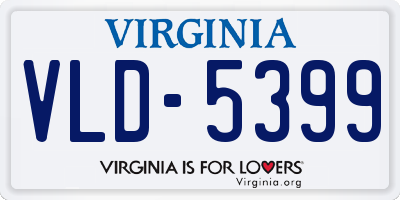 VA license plate VLD5399