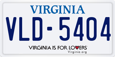 VA license plate VLD5404