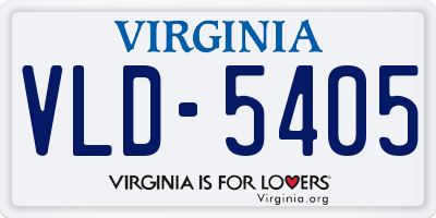VA license plate VLD5405