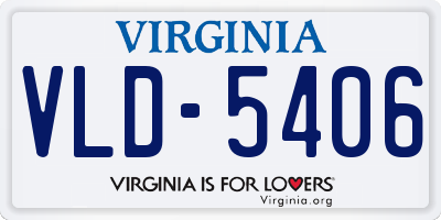 VA license plate VLD5406
