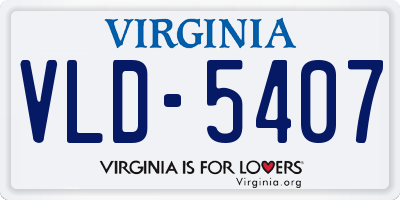 VA license plate VLD5407