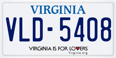VA license plate VLD5408