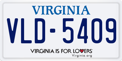 VA license plate VLD5409