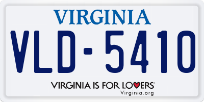 VA license plate VLD5410