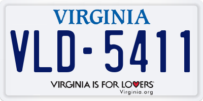 VA license plate VLD5411