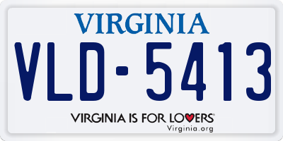 VA license plate VLD5413