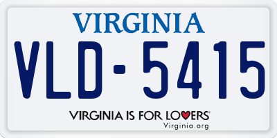 VA license plate VLD5415