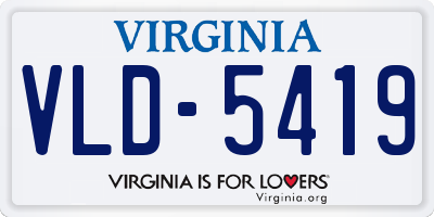 VA license plate VLD5419