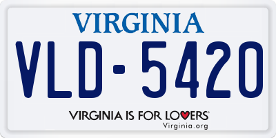 VA license plate VLD5420
