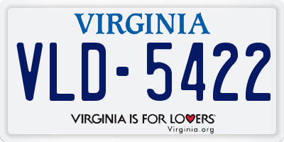 VA license plate VLD5422