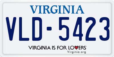 VA license plate VLD5423