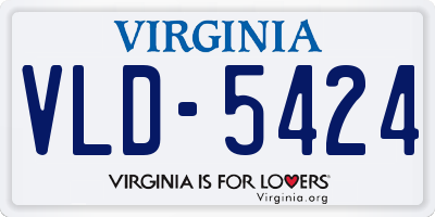 VA license plate VLD5424