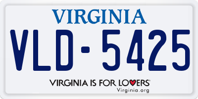 VA license plate VLD5425