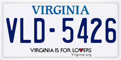 VA license plate VLD5426