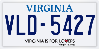 VA license plate VLD5427