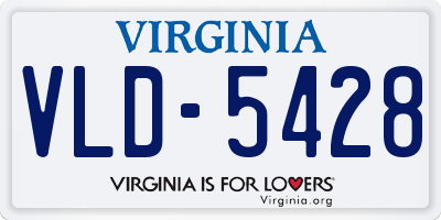 VA license plate VLD5428