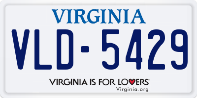 VA license plate VLD5429