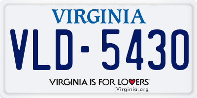 VA license plate VLD5430