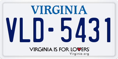 VA license plate VLD5431