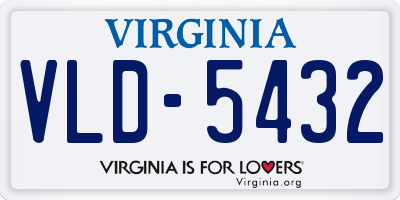 VA license plate VLD5432