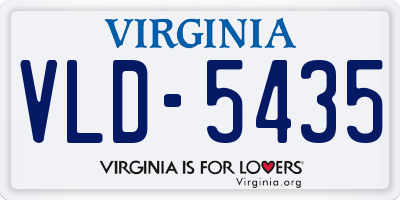 VA license plate VLD5435