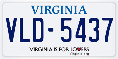 VA license plate VLD5437