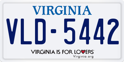 VA license plate VLD5442