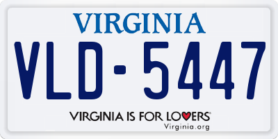 VA license plate VLD5447