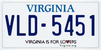 VA license plate VLD5451