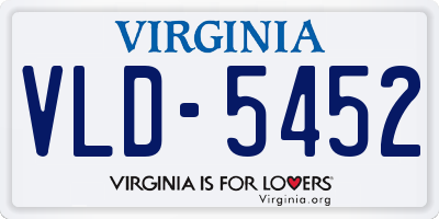 VA license plate VLD5452