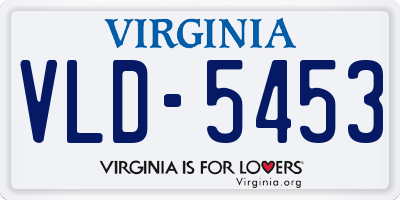VA license plate VLD5453
