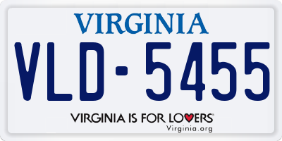 VA license plate VLD5455