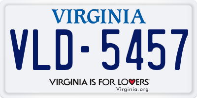 VA license plate VLD5457