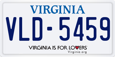 VA license plate VLD5459
