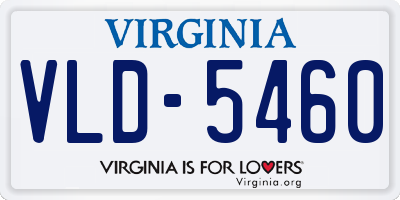 VA license plate VLD5460