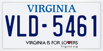 VA license plate VLD5461